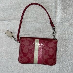 Vintage Coach Pink and Cream Clutch Wristlet